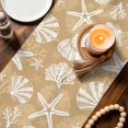 thumbnail image 3 of Table Runners 70 Inches Long Dress Scarves, Starfish Khaki Coastal Farmhouse Coffee/Dining/Kitchen Table Decor, Holiday Table Runner, Summer Nautical Shell Beach 13x70 Inch, 3 of 9