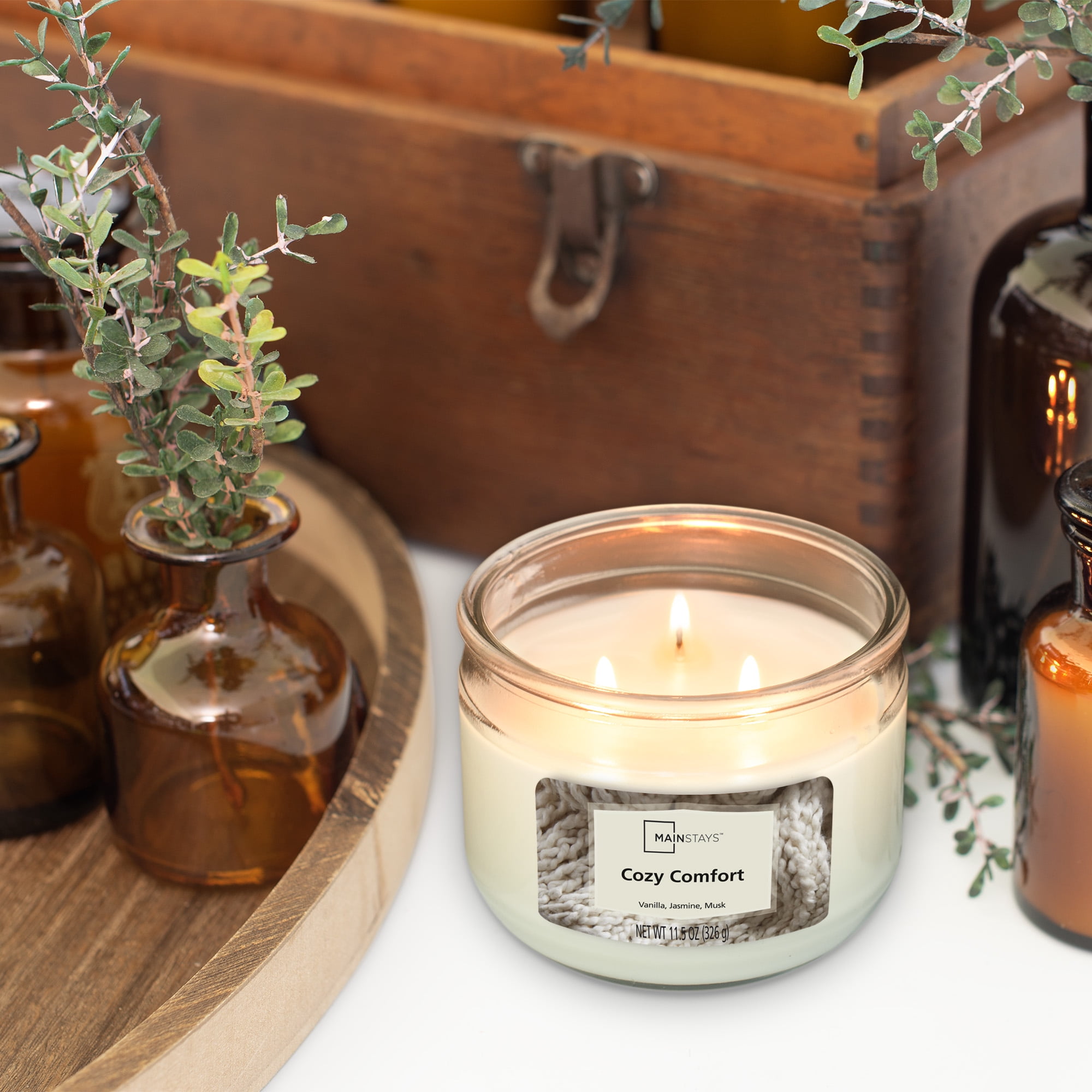Mainstays Cozy Comfort Scented 3 Wick Candle, 11.5 oz.