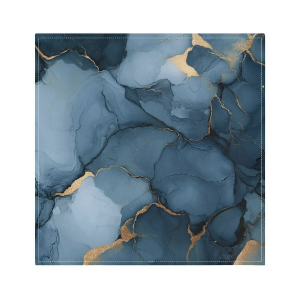 WOBOGO Gilt Dark Blue Patterns Cloth Napkins 1 Piece Soft Elegant Touch Durable Absorbent Quick Drying for Elegant Dining