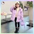 thumbnail image 1 of Chaqueta de invierno para niñas Anime Kuromi Sanrioed Kids Thick de alta calidad para niñas abrigo con capucha de invierno para niñas chaquetas cálidas prendas de vestir exteriores, 1 of 5
