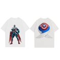 thumbnail image 2 of Marvel Legends Captain America T-Shirt à Manches Courtes pour Hommes Col Rond en Coton Respirant Style Livre Comic Tenue Décontractée Design Science-Fiction Explosion d'Énergie Adulte : S, 2 of 4