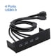 thumbnail image 4 of Concentrador de panel frontal USB de 5,25 pulgadas Concentradores USB Panel frontal de PC Multifunción Alta velocidad 4 puertos USB 3.0, 4 of 6