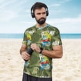thumbnail image 4 of Wukai Surfing Dinosaur Print Men's Short-Sleeved Mesh T-Shirt,Quick-Dry Short Sleeve Workout T-Shirt-Medium, 4 of 8