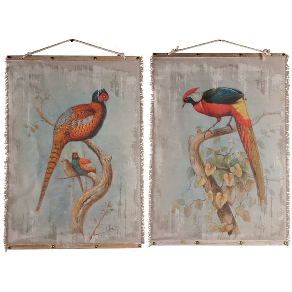 A&B Home Colorful Birds Wall Hangings - Set of 2 - Multicolor