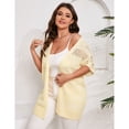 thumbnail image 2 of Women Short Sleeve Crochet Cardigan Plus Size, Open Front Knit Cover-Up, 2 of 5