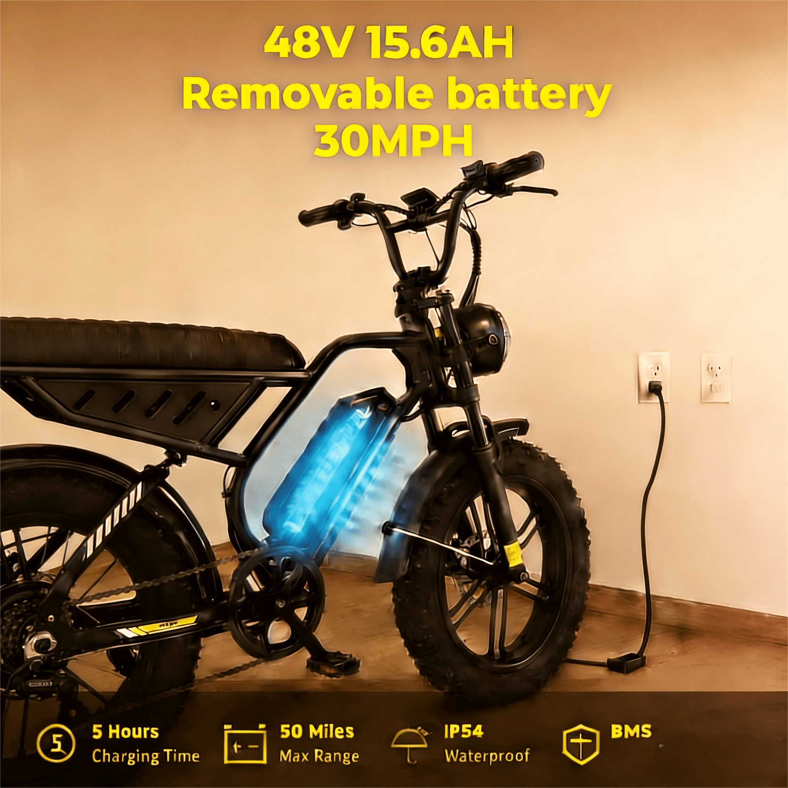 TltZeen 1500W Electric Bike for Adults,40mph 48V 15.6AH 20" Fat Tire Electric Bicycle NFC Touch Unlock Full Suspension Moutain Ebike, UL2849