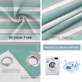 thumbnail image 6 of Aqua Grey White Stripe Blackout Curtains for Bedroom, Rustic Modern Turquoise Striped Room Darkening Window Drapes for Living Room, Thermal Insulated Grommet Curtains, 42x84 inch, 2 Panels, 6 of 9