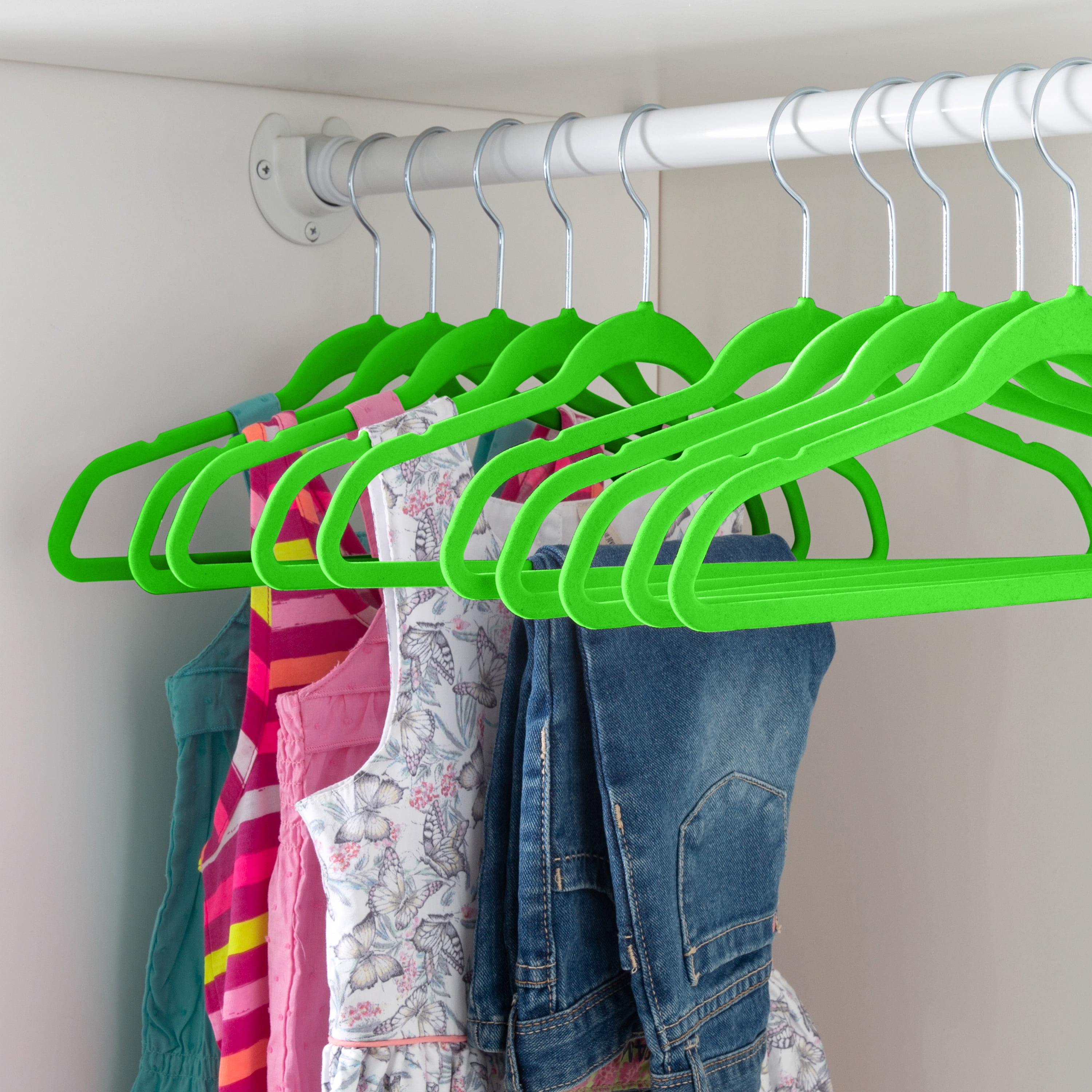 Simplify 25 Pack Slim Velvet Hangers in Neon – ShopBobbys