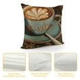 thumbnail image 4 of QZHH  Oil Painting Retro Throw Pillow Cover Coffee Theme Decorative Java Coffee Cup Words Design Pillow Case Home Decor Square Cushion Cover for Home Sofa Office, 4 of 5