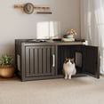 thumbnail image 6 of EasyUp Resin Hidden Cat Litter Box Enclosure, Dual-Door Weatherproof Indoor Furniture for Corners & Small Spaces, Black, 6 of 8