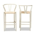 thumbnail image 2 of Baxton Studio Paxton White Finished Wood 2-Piece Counter Stool Set, 2 of 9