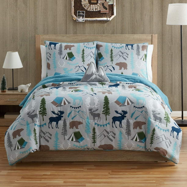 Pawz by Bearpaw Camp Creek Grey Campground Print Polyester 3Piece