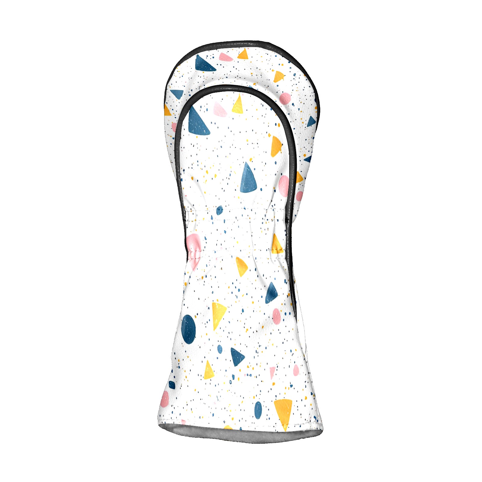 Golf Club Covers, Colorful Dots Geometry Premium PU Leather Driver Hybrid Putter Head Covers with Velvet Lining, Waterproof Golf Gifts for Men Women