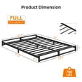thumbnail image 2 of GAOMON 6-Inch High Metal Platform Full Size Bed Frame – Sturdy Steel Mattress Foundation,Metal Slat Support,No Box Spring Needed, Easy Assembly, Black, 2 of 5