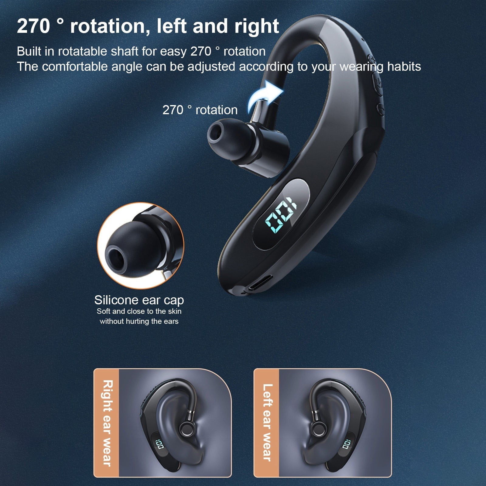Bluetooth Headset with Microphone, Open Ear Headphones, Dual Connect Bluetooth 5.4 Headphones with Noise Cancelling & Mute, Wireless Headset with Mic for Work, Mobile, Tablets, Laptops,Pink