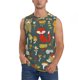 thumbnail image 1 of Fotbe Cute Animal Forest Men's Camiseta sin Mangas Estampada para Hombres, Playera Casual para Gimnasio, Entrenamiento, Playa-XX-Large, 1 of 7