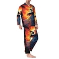 thumbnail image 2 of Sikiie Sunset Surfing Silhouette Mens Pajama Set, Soft Warm Long Sleeve Sleepwear, Cozy Button-Down Pjs for Men-XX-Large, 2 of 7