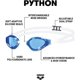thumbnail image 2 of Unisex Python Racing Swim Goggles for Men and Women Anti-Fog No Leak Max Comfort Dual Strap, Mirror/Non-Mirror Lens, 2 of 5