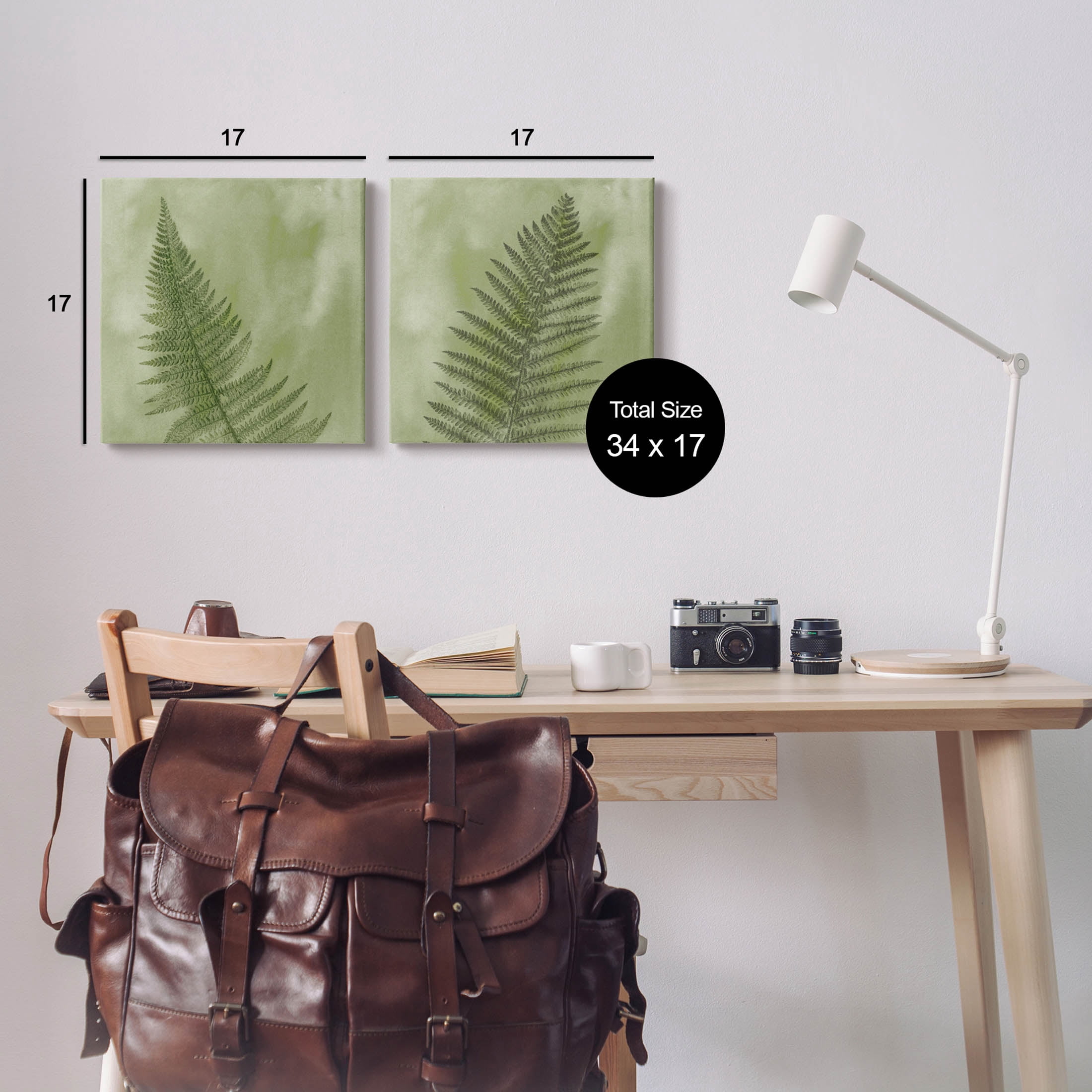 Fern Sprouts Forest Nature Leaves Botanical & Floral Graphic Art Gallery Wrapped Canvas Print Wall Art, Set of 2