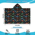 thumbnail image 2 of Colorful Controllers Games Stars Black Pattern Hooded Bath Towel，50"x30" for Ages 3 To 12 Kids, Quick Dry Lightweight Soft Microfiber Hood Beach Towel Cover Up for Kids, 2 of 7