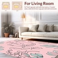 thumbnail image 2 of ODIKA 6'x9' Machine Washable Non-Slip Area Rug, Boho Cat Garden with Blooming Floral Motifs High Traffic Rug, Pink, 311399, 2 of 7