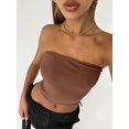 thumbnail image 2 of Women's Strapless Bandeau Double Layered Basic Casual Tube Top, 2 of 6