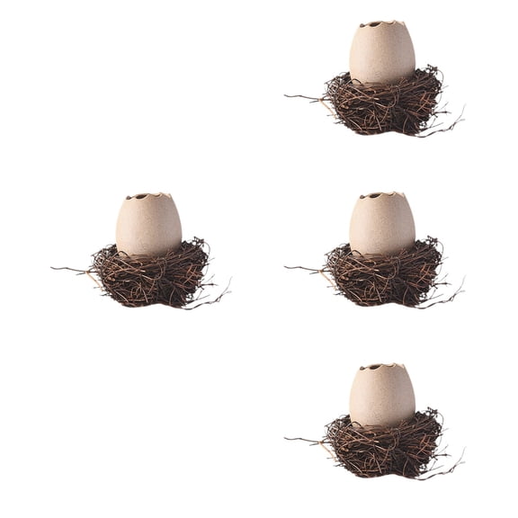 TAILTOSS Multicolor Ceramic Eggshell Vase with Bird Nest for Stylish Home 4Sets