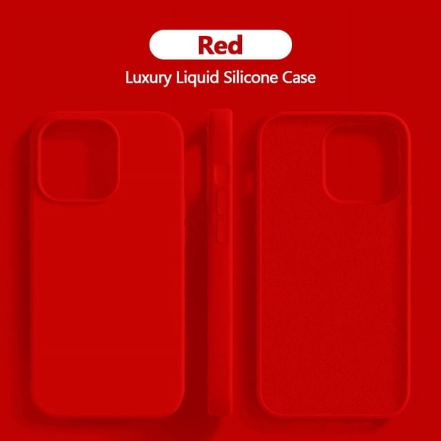 Luxury New Upgrade Liquid Silicone Case For iPhone 16 Pro Max Soft Cases For iPhone 16 Plus Shockproof Cover Phone Accessories Red For iPhone 16 Plus