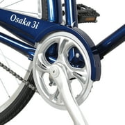 Tracer Osaka Hybrid City Bike for Women, Steel Frame, Shimano 3 Speed, 28 Wheels, Brown Seat Brown Grips Comfort Bike, Commuter - 21 Frame - Blue