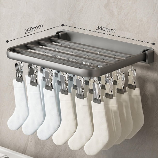 Colgador de ropa Plegable Organización para colgar en la pared Fácil de limpiar Clips estables Estante de secado colgante para exteriores Interior Macarena Perchas de Clip Plegables