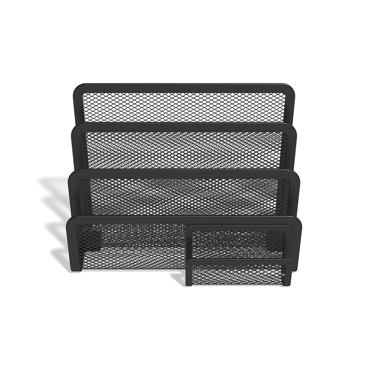 TRU RED 4 Compartment Wire Mesh Letter Holder Matte Blk TR57562CC