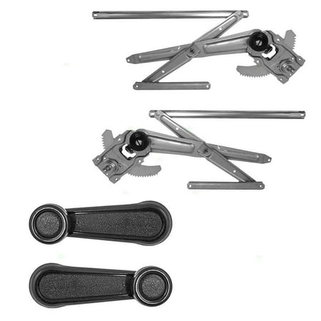 Toyota 4runner Pickup Truck (4 Pc Set Manual Window Regulators & Black Plastic Window Crank Handles for Toyota Pickup SUV w/out Vent Window 6980289107 6980189107, Fits Toyota Pickup Truck & 4 Runner.., By)