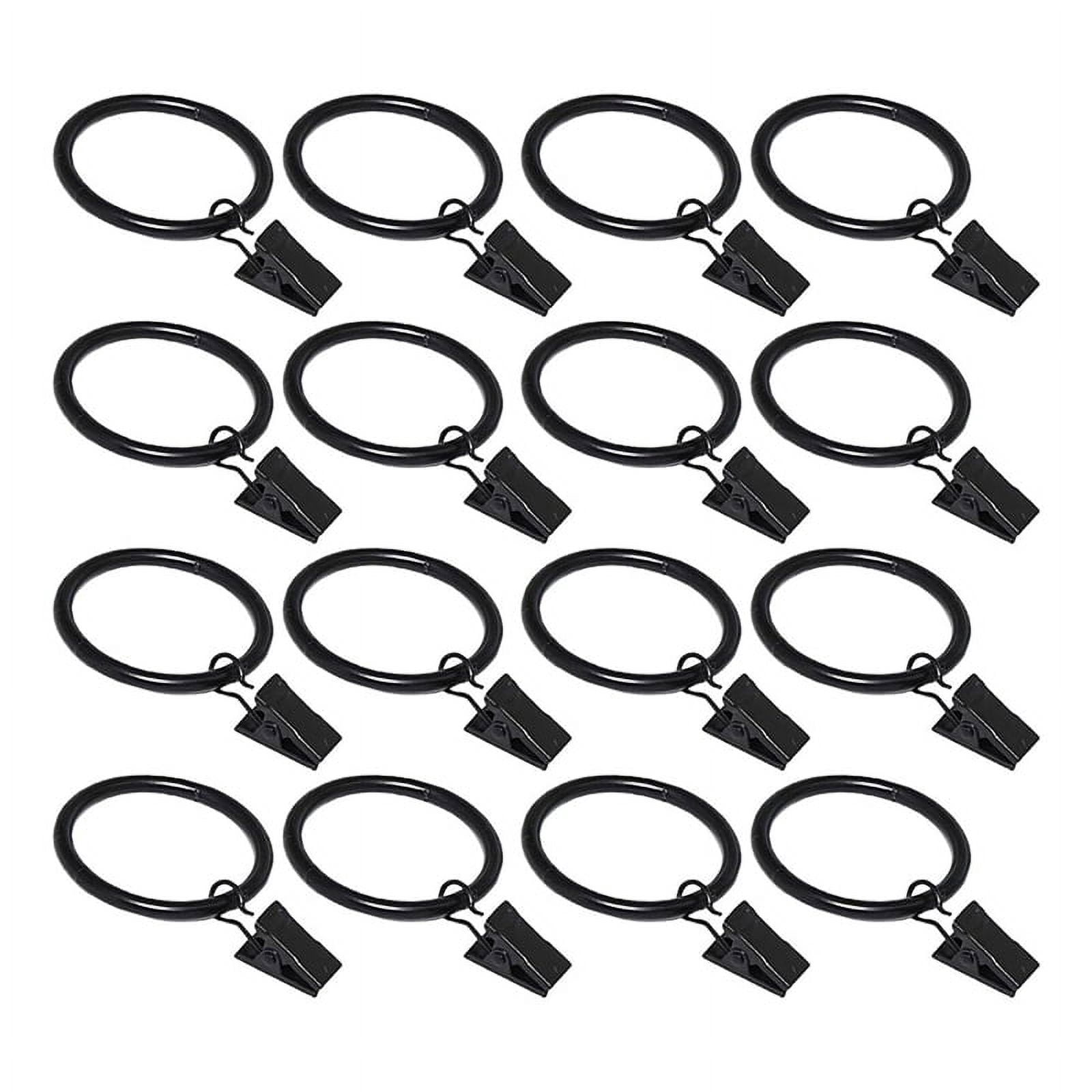 Window Clip Rings 16 Pack Curtain Rings with Clips,Window Clip Rings Black Curtain Hooks ...