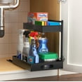 thumbnail image 4 of Sorbus 2-Tier Under Sink Organizer with Sliding Drawers, No-Drill Storage Rack (Black), 4 of 8