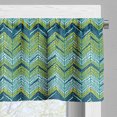 thumbnail image 3 of Ambesonne Herringbone Valance Pack of 2, Abstract Wavy Branch, 54"X18", Earth Yellow Night Blue, 3 of 5