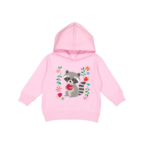 Inktastic Woodland Raccoon Spring Flowers Toddler Hoodie