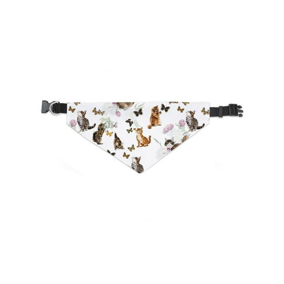 Watercolor Kitten Butterflies Bandana  -Image by Shutterstock,  Small