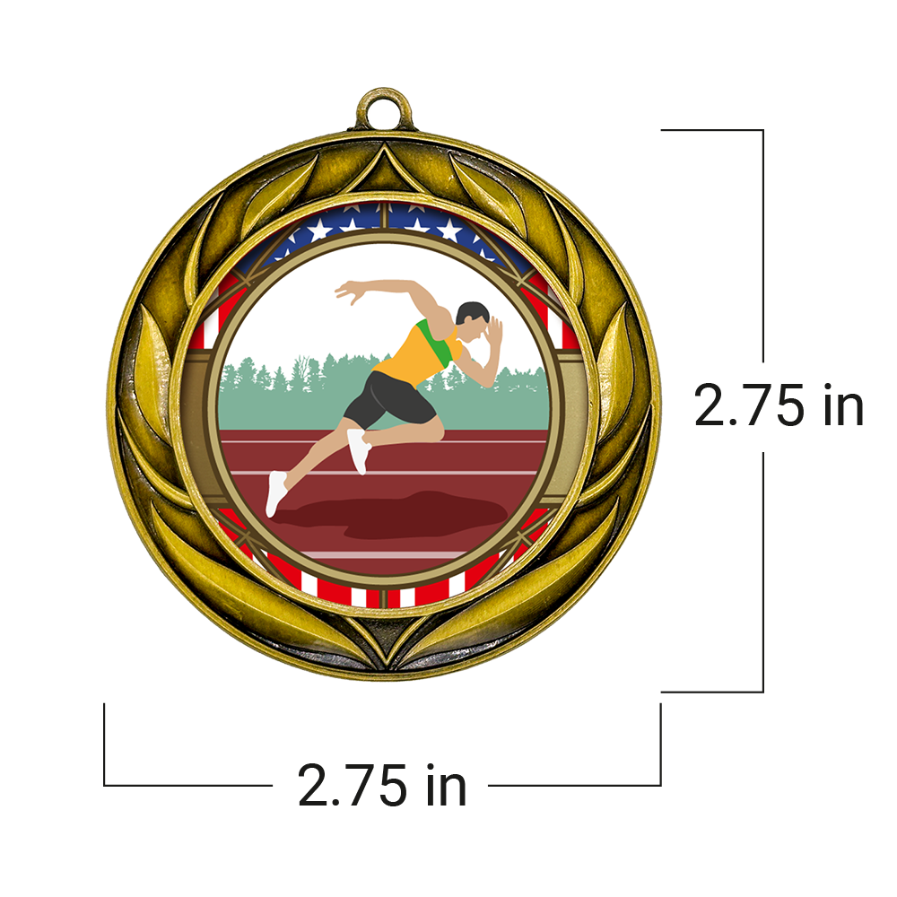 All Quality Wreath Design Track and Field Medal (Male) | Competition | High Quality Metal Medal - 1st, 2nd, 3rd Place - 15 Piece Set (5 Pack)