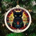 thumbnail image 3 of Black Cat Sunset Stained Glass Suncatcher Ornament – Holiday Ornament with Text for Loved Ones, Family & Friends, Christmas 2025 Decoration, 3 of 6