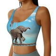 thumbnail image 2 of Goofa Elephant Giraffe Printed Sports Bras for Women, High Impact Running Bra Workout Crop Tank Tops Longline Sports Bra Push up-Large, 2 of 9