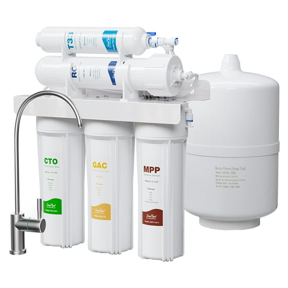 5 Stage Undersink Reverse Osmosis Water Filtration System 75 GPD Membrane Filter