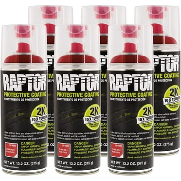 U-POL Raptor 2K Flame Red Spray-On Truck Bedliner Aerosol 13.2 oz (6 Pack)