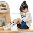 thumbnail image 2 of Kids Child Cotton Stripes Sport Soccer Team Socks Uniform Tube Cute Knee High Stocking for Boys Girls, 2 of 6