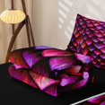 thumbnail image 6 of Homewish Watercolor Dragon Scale Zipper Queen Comforter Set with Fitted Sheet and 2 Pillowcases,Rustic Animal Zipper Bedding Set,Red Purple,Black Reversible,4pcs, 6 of 8