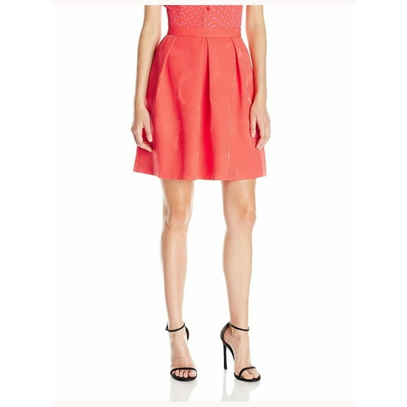 ANNE KLEIN Womens Red Above The Knee Pleated Skirt 10