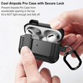 thumbnail image 5 of Airpods Pro Case Cover for Men Lock with Cleaner kit,Military Armor Series Full-Body AirPod Pro Case with Keychain Cool Air Pod Pro Shockproof Protective Case for AirPods Pro 2019,Black, 5 of 7