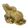 thumbnail image 3 of Sculpture, Retro Look Fine Details Brass Bunny Statue Exquisite Texture  For Office, 3 of 8