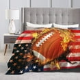thumbnail image 5 of Football Blanket for Boys Girls, Cool Football Themed Design Printed Throw Blankets for Kids Lap, Chair Sofa, Warm Soft Cozy Blanket, 40"x 50", 5 of 6
