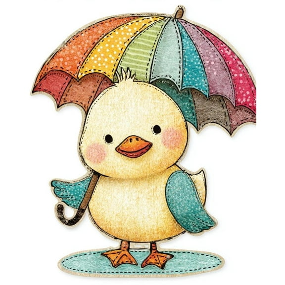 Paint by Numbers for Adults Kids Beginner Rainbow Duckling in the Rain DIY Acrylic Painting by Numbers Kits with Brushes Acrylic Pigment Home Decoration Gifts 16 x 20 inch