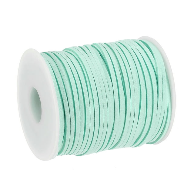 Unique Bargains 49.21 Yards 2.6mm Flat Leather Cord Suede String for DIY Crafts, Turquoise 1 Roll